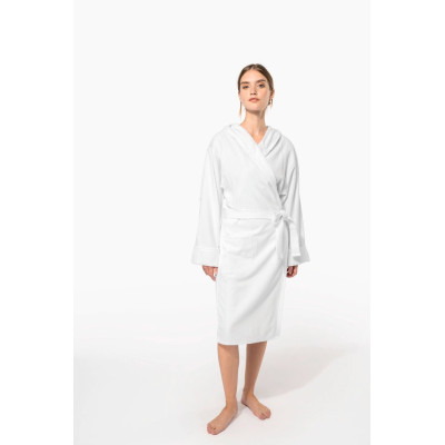 Unisex organic hooded bathrobe